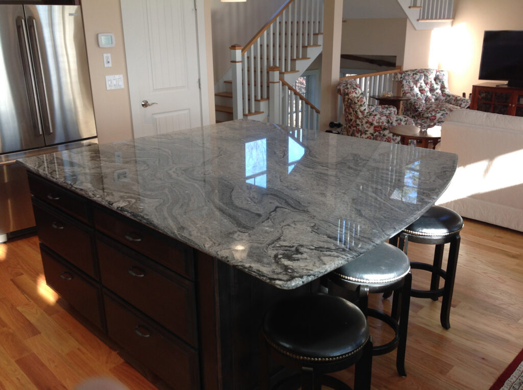 piracemia granite surface on kitchen island